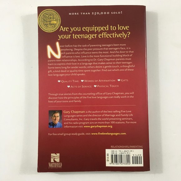 The Five Love Languages of Teenagers Gary Chapman Relationships Parenting Book - Picture 3 of 4